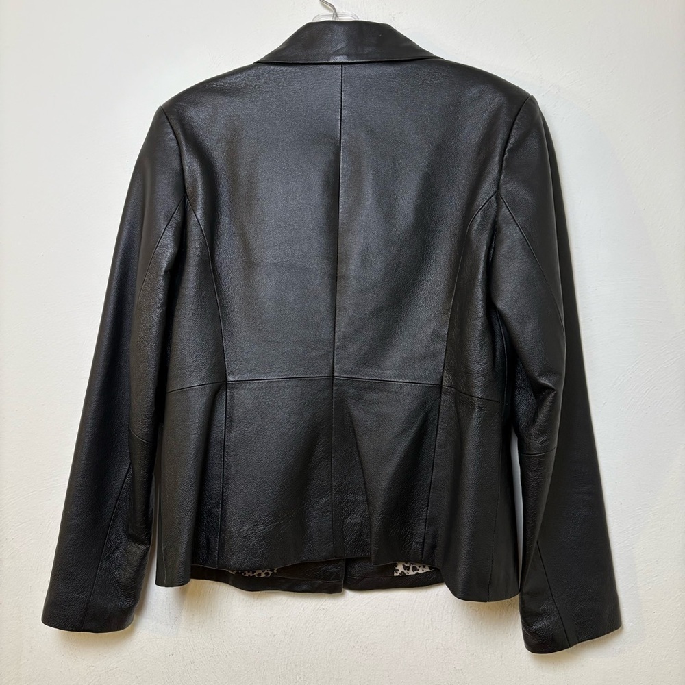 Vintage 90s Y2K Leather Jacket goth Whimsigoth minimalist grunge emo punk S - Picture 9 of 16